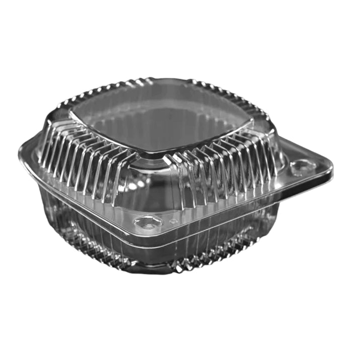 6" x 6" x 3.13" CLEAR HINGED PLASTIC CONTAINER ECOPAX 500CT