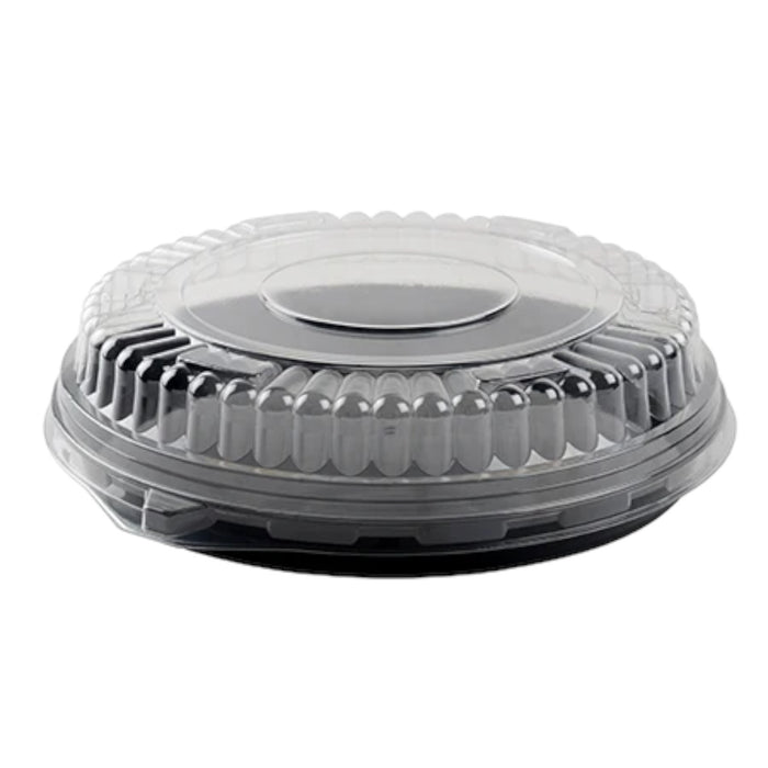 12" LOW DOME LID W/NESTING RING, CLEAR PET 25CT