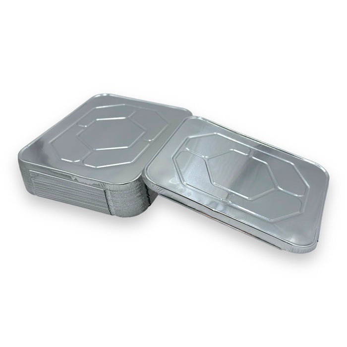 HALF SIZED ALUMINUM CATERING LIDS FOR HALF SIZED TRAYS