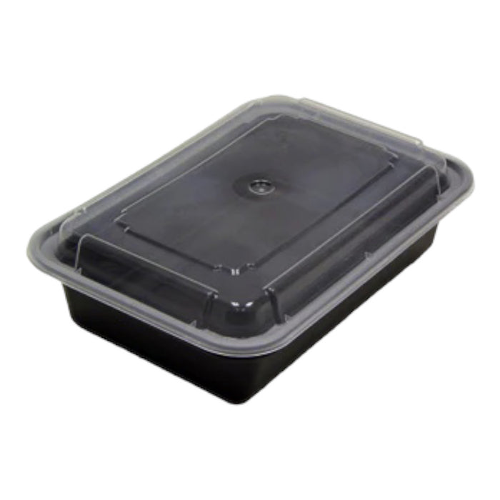 24 OZ RECTANGULAR MICROWAVEABLE CONTAINERS COMBO PACK BLACK 150CT