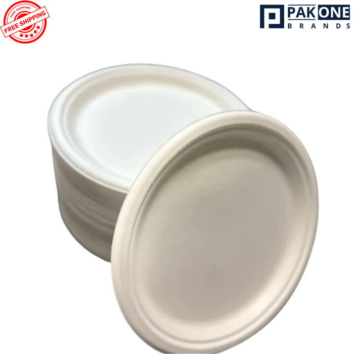 9" ECO BIODEGRADABLE COMPOSTABLE BAMBOO PLATES 1 COMPARTMENT 500CT