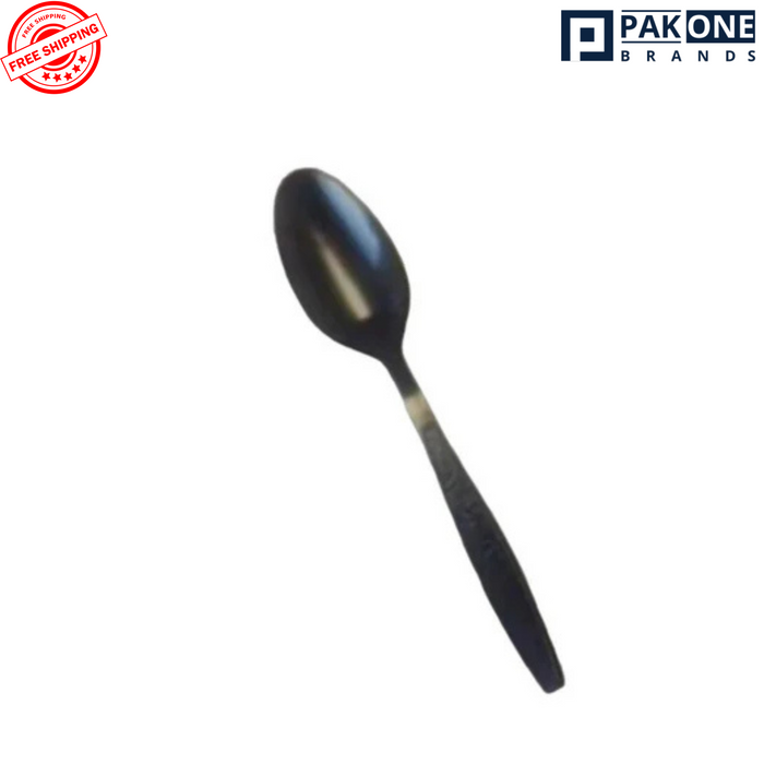 FULL SIZE HEAVY SPOONS BLACK PLASTIC POLYSTYRENE 1000CT