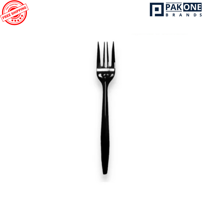 MEDIUM WEIGHT FORK BLACK PLASTIC POLYPROPYLENE 1000CT