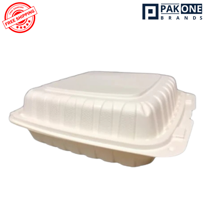 9" X 9" X 3 " PLASTIC POLYPROPYLENE HINGED CONTAINER VENTED 3 COMP-150CT