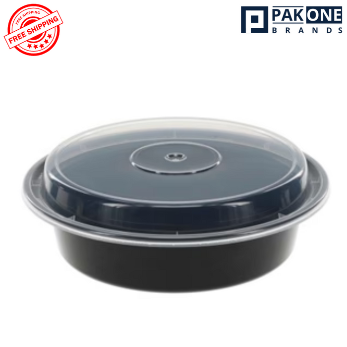 32 OZ ROUND MICROWAVEABLE CONTAINERS COMBO PACK BLACK 150CT