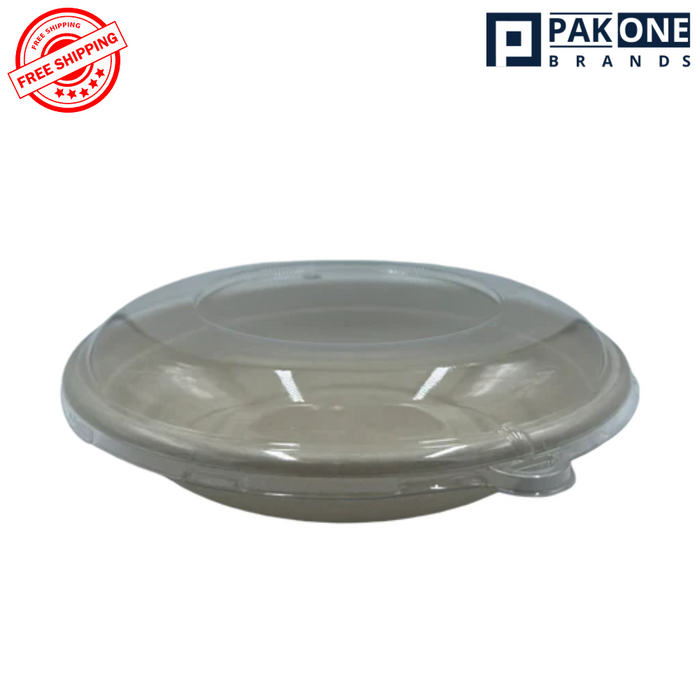 RPET FLAT BOWL LIDS FOR 24-48 OZ BAMBOO BOWLS 400CT
