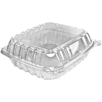 DART C95PST1   9.5" X 9.5" X 3.3" CLEAR HINGED PLASTIC CONTAINER  200CT