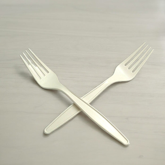 ECO BIODEGRADABLE PLANT STARCH HEAVY WEIGHT FORKS 1000CT