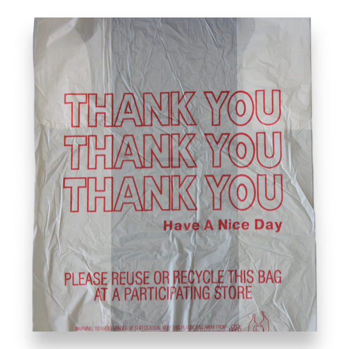 10" X 5" X 18" T SACK SMALL  PLASTIC THANK YOU BAGS 1/8 12.5 MIC 1500CT