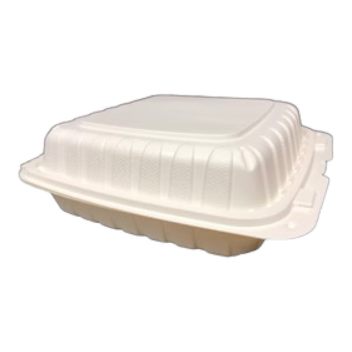 9" X 9" X 2.75" PLASTIC POLYPROPYLENE HINGED CONTAINER VENTED 3 COMP-150CT