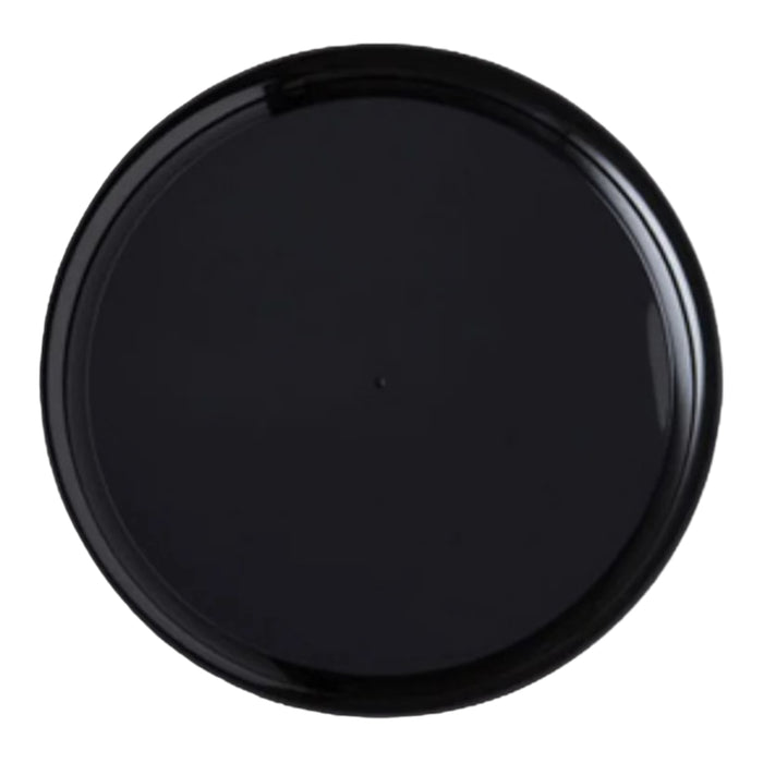 12" CHECKMATE BLACK PLASTIC FLAT CATERING TRAY INJECTION MOLDED 25CT