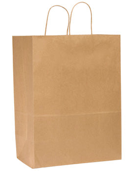 12 X 7 X 17 KRAFT PAPER SHOPPING BAG WITH HANDLE 250CT