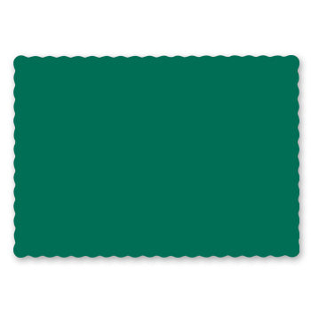 HUNTER GREEN PLACEMAT 9-1/2" X 13-1/2" SCALLOPED EDGE1000CT