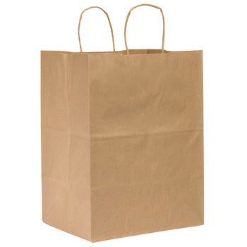 13" X 6" X 15-3/4 #65 KRAFT RECYCLED BAGS WITH HANDLE 250CT